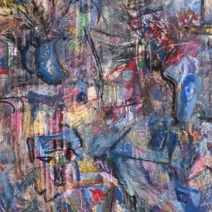 A74 Galerie Im Park, Ölpastell Auf Karton, 30x24, 1991