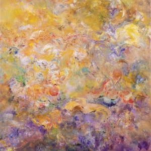 L124 Ohne Titel (blühende Dünenheide Auf Hiddensee), Öl Auf Leinwand, 40 X 40, 2023